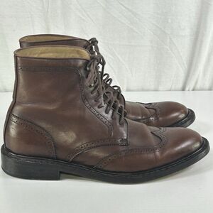 Jack Erwin Carter Wingtip Dress Boot Brown Leather Medallion Men’s 8.5 Spain